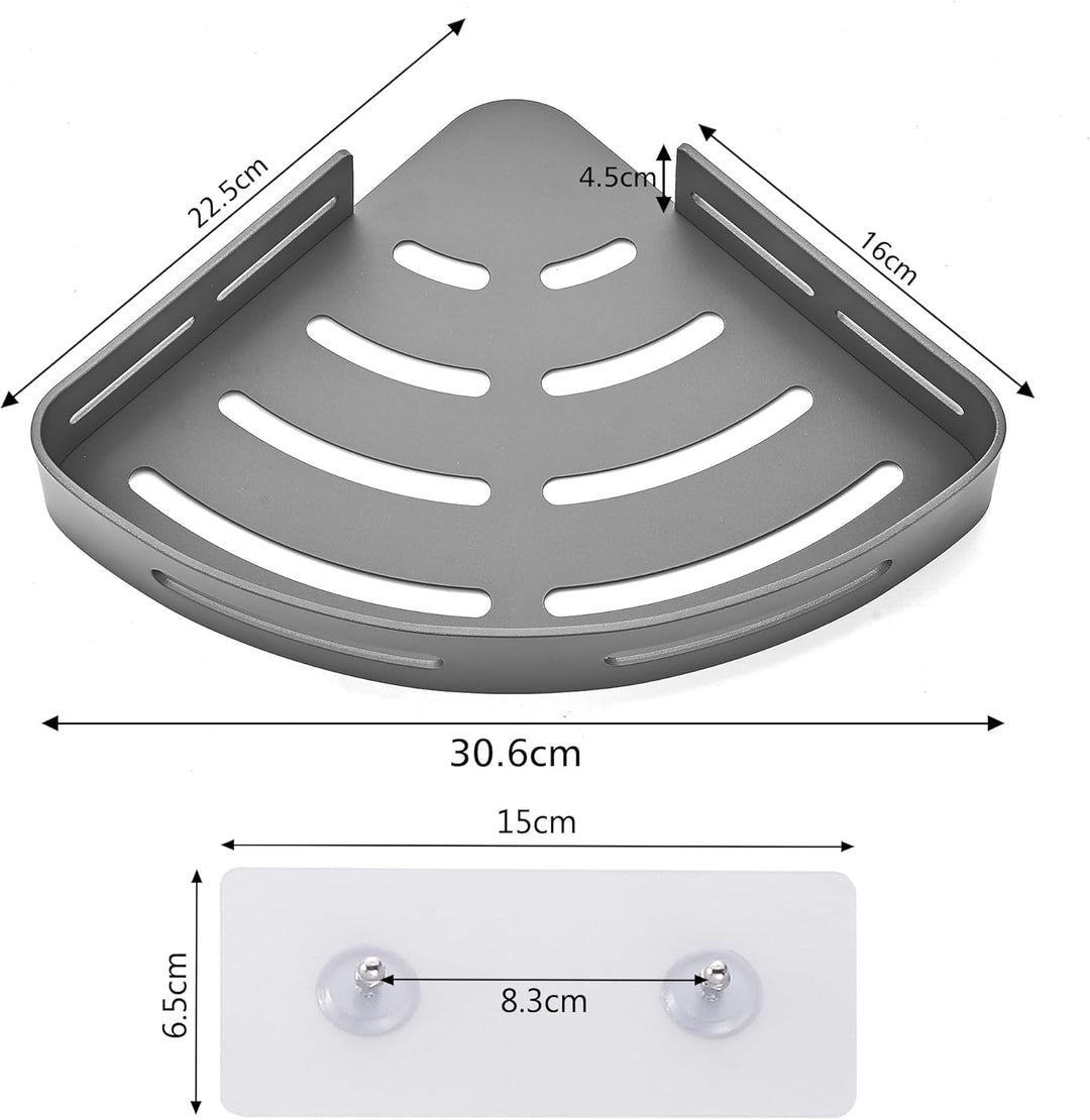 GRICOL Eckablage Duschkorb Duschregal ohne Bohren Duschablage Metall Mit 4 Haken Dusche Ablage Badre