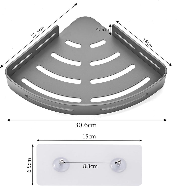 GRICOL Eckablage Duschkorb Duschregal ohne Bohren Duschablage Metall Mit 4 Haken Dusche Ablage Badre