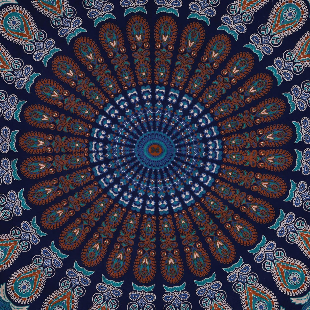 Bless International Indischer Hippie Bohemian Psychedelic Peacock Mandala Wandbehang Bettwäsche Tapi