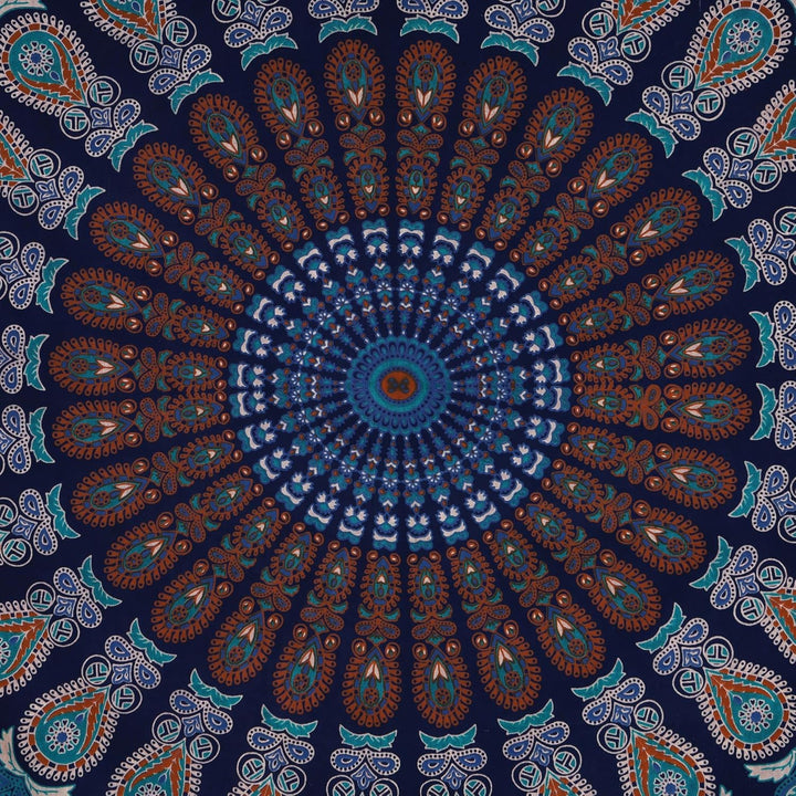 Bless International Indischer Hippie Bohemian Psychedelic Peacock Mandala Wandbehang Bettwäsche Tapi