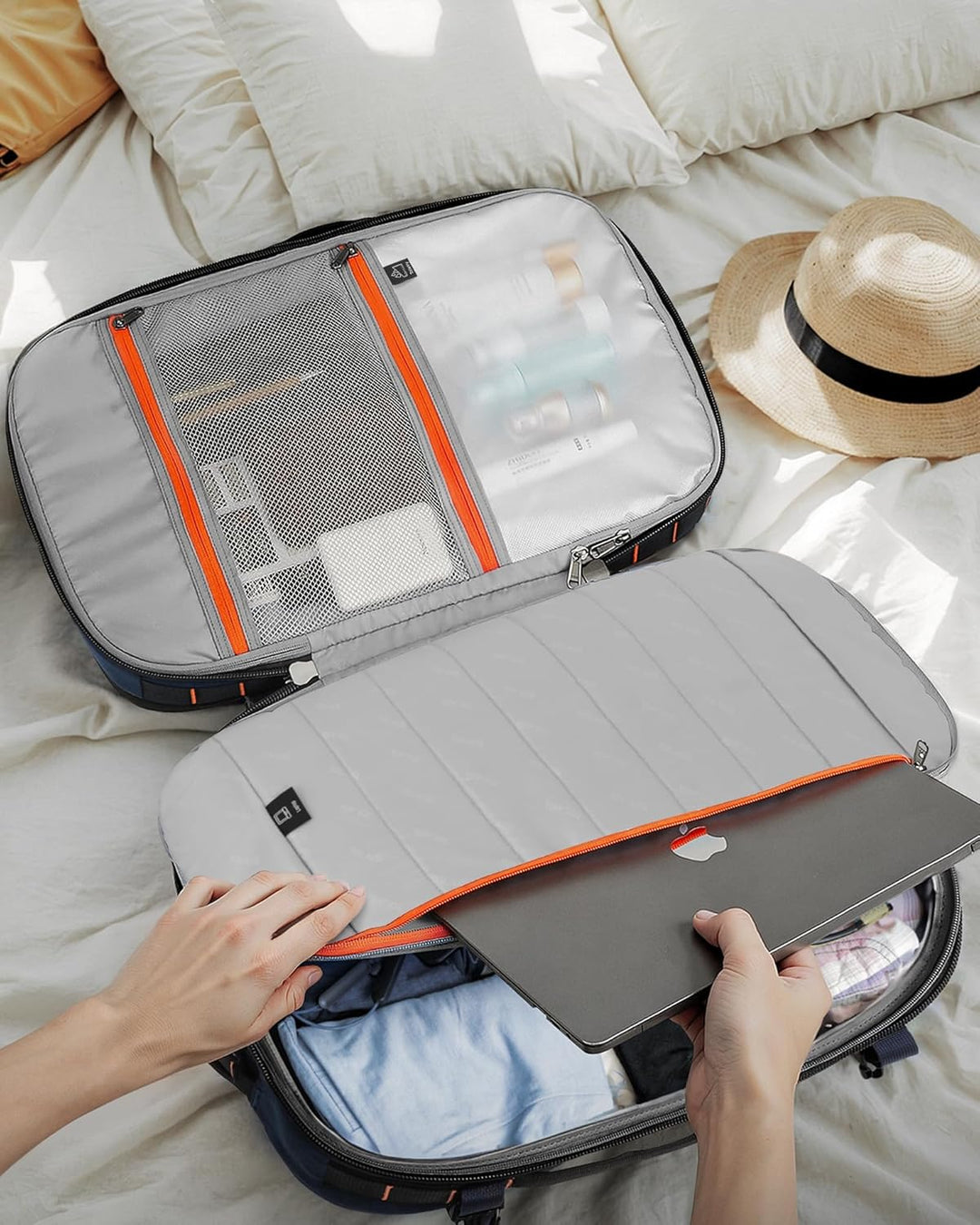 Tolaccea Reiserucksack, Handgepäck Flugzeug, TSA Freundlich Handgepäck Rucksack 35L-45L, Travel Back