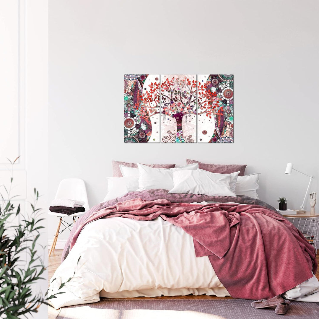 Runa Art Wandbilder Gustav Klimt Baum des Lebens Bild XXL Wohnzimmer Rosa Abstrakt Kunst 120 x 80 cm