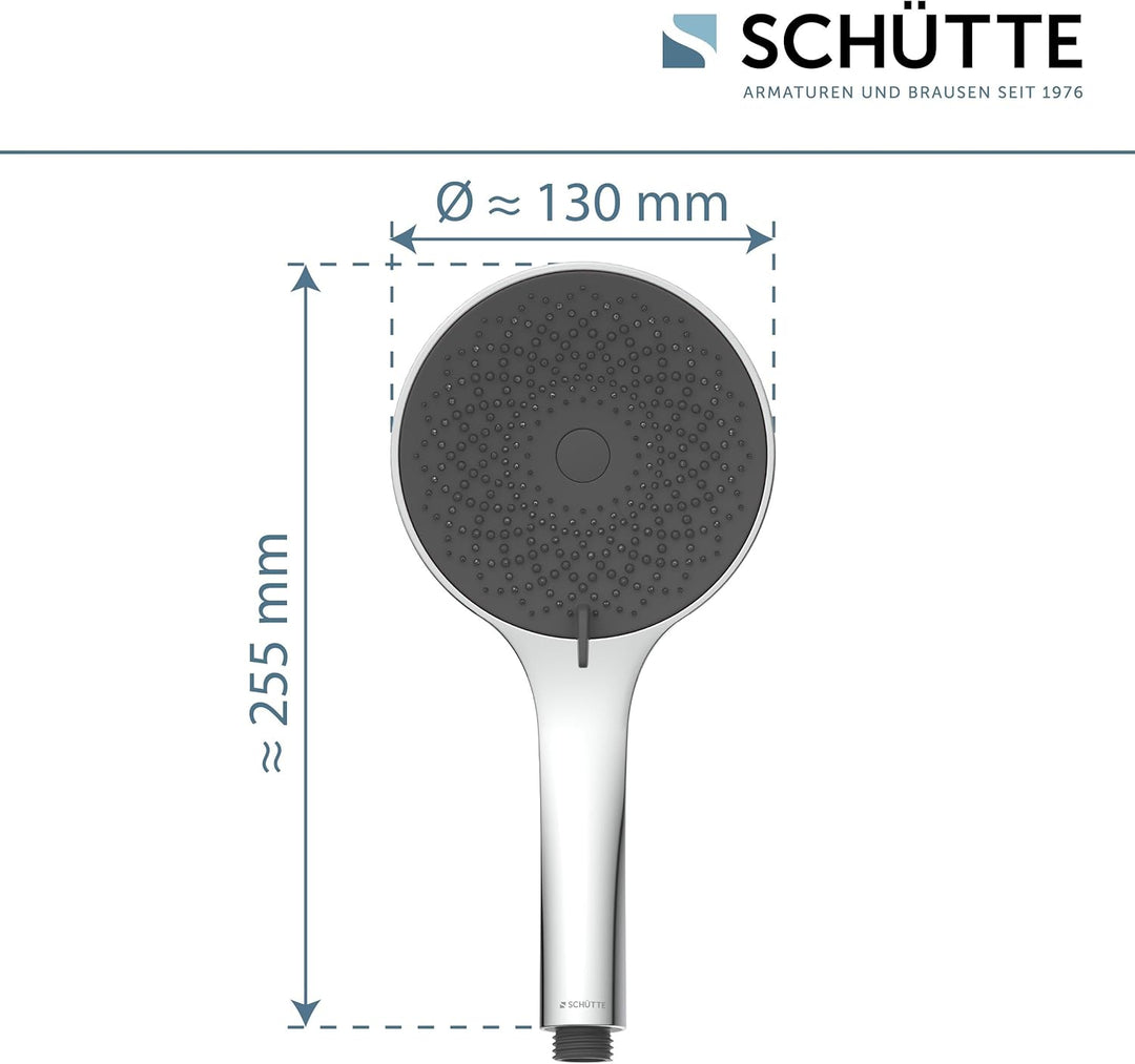 SCHÜTTE Handbrause CAPRI mit Samtstrahl-Technologie | Duschkopf mit über 300 Düsen und 3 einstellbar