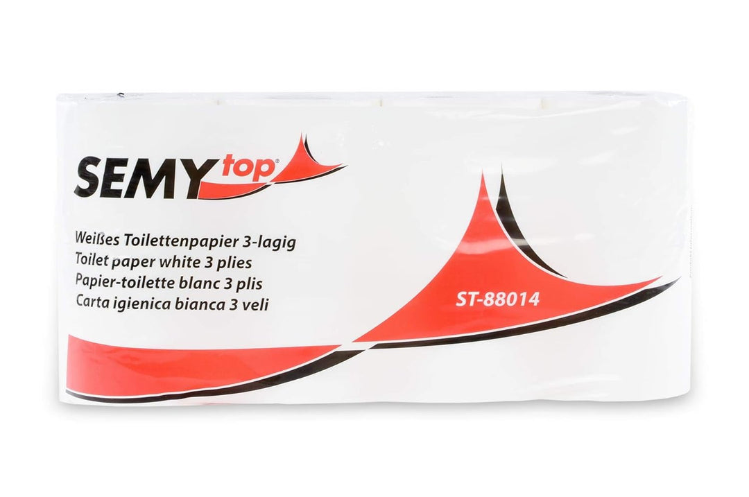 Semy Top Toilettenpapier 3 lagig 250 Blatt hochweiss, 7er Pack (7 x 8 Stück)