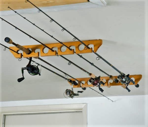 Old Cedar Outfitters CPR-009 Deckenregal für Angelruten, massives Kiefernholz, für bis zu 9 Angelrut