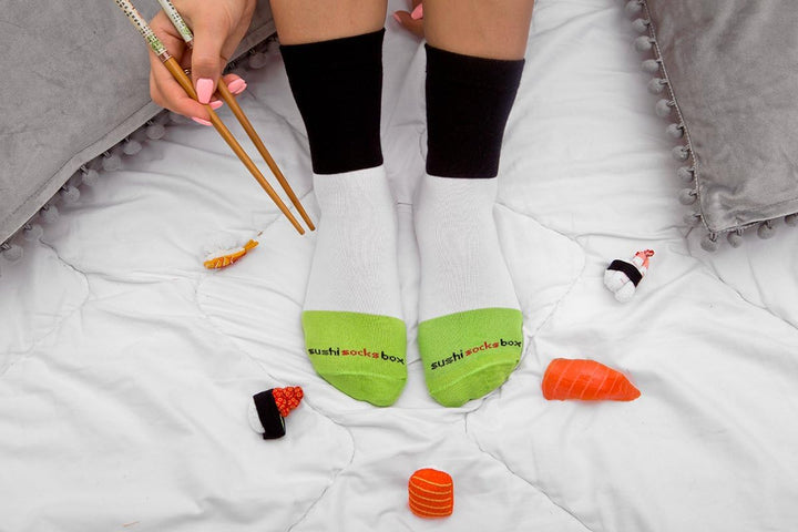 Rainbow Socks - Damen Herren - Sushi Socken Tamago Lachs 3x Maki - 5 Paar S Mehrfarbig, S Mehrfarbig