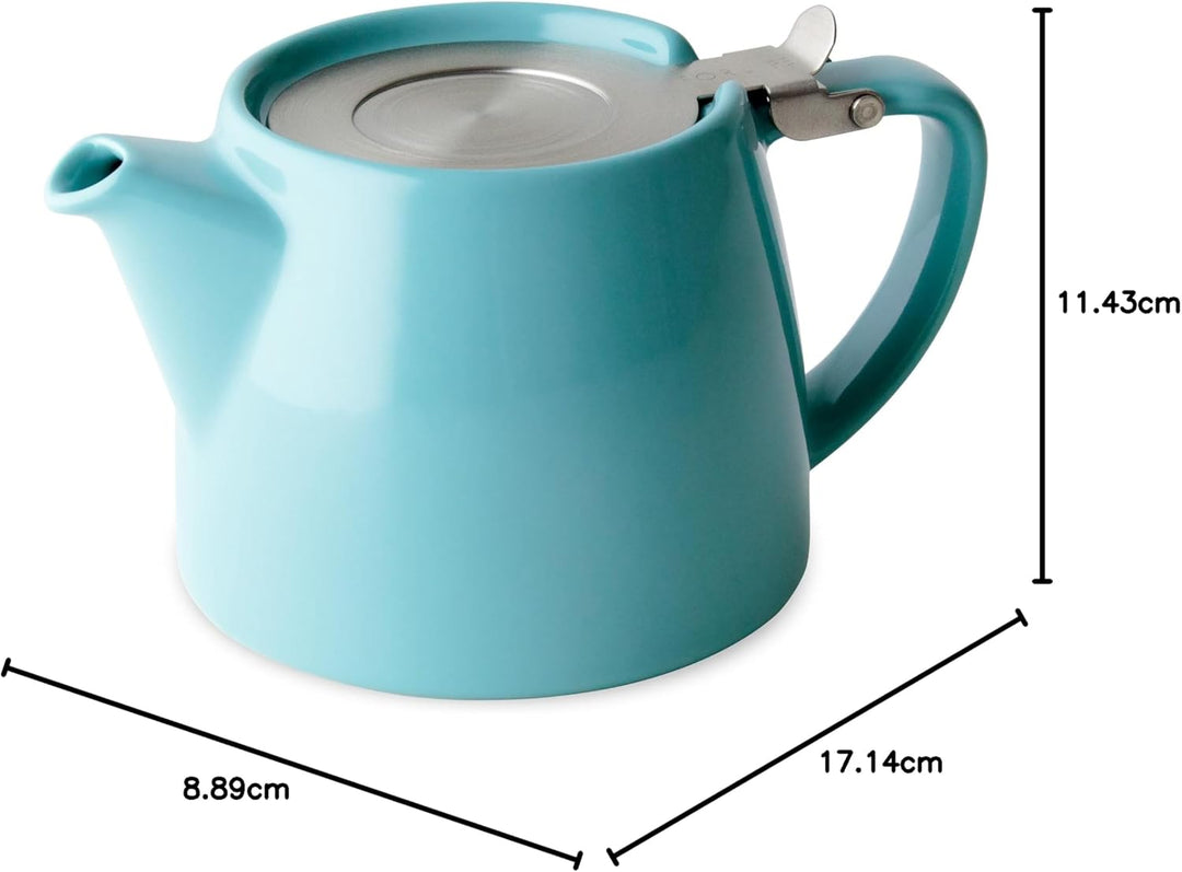 FORLIFE Stump Teekanne mit SLS-Deckel und Teesieb, 510 ml, Türkis Turquoise, Turquoise