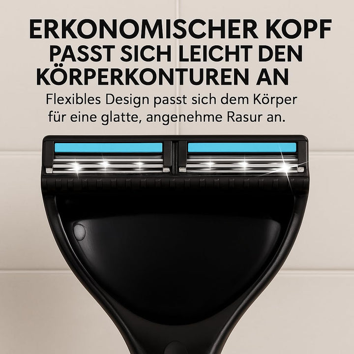 Rückenrasierer für Männer mit Langem Griff - Verstellbarer - Rückenhaarentferner DIY Rasierklingen-S