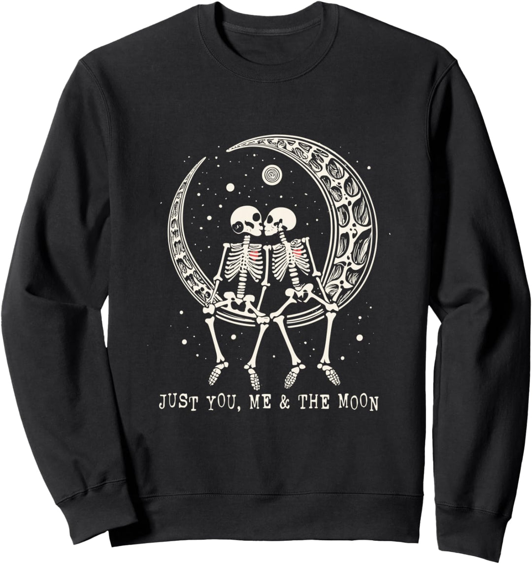Skelett Paar - Skelette Küssen sich auf dem Mond Sweatshirt