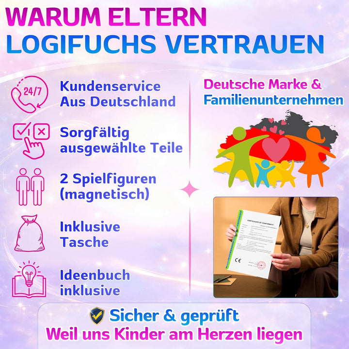 Magnetische Bausteine 116 Teile inkl. 2 Autos, Montessori Sensorik Spielzeug ab 3 Jahre, Magnetbaust