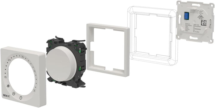 DEVIreg Room 140F1161 Bluetooth Thermostat Raumregler mit EXT. 15kOhm Sensor für elektrische Fussbod