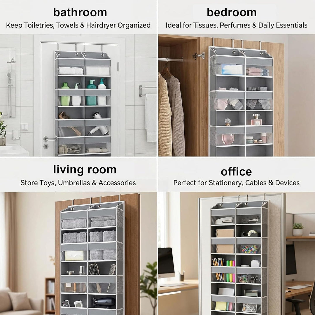 Hängeorganizer Tür mit 10 Fächern, Hängeregal über Tür Organizer mit 10 Seitentaschen & 4 Metallhake