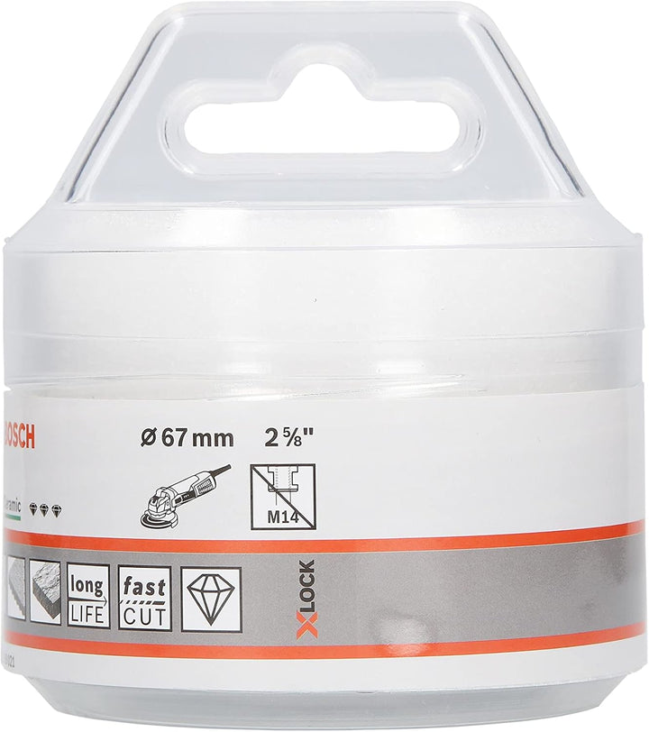 Bosch Professional 1x Diamanttrockenbohrer Best (für Keramik, X-LOCK, Dry Speed, Ø 67 mm, Arbeitslän