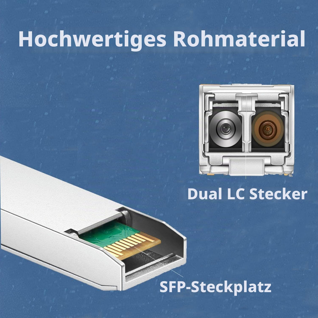QINIYEK (4er Pack) 10GBase-LR SFP+ Transceiver, 10G Singlemode SFP+ LC-Modul für Cisco SFP-10G-LR, U