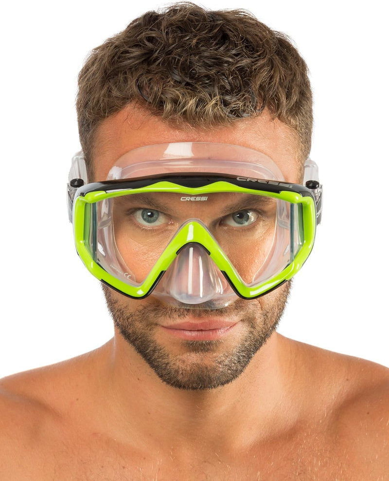 Cressi Panorama-Maske und Trocken-Schnorchel-Set zum Schnorcheln, Tauchen, Pano 3 & Supernova Dry: e