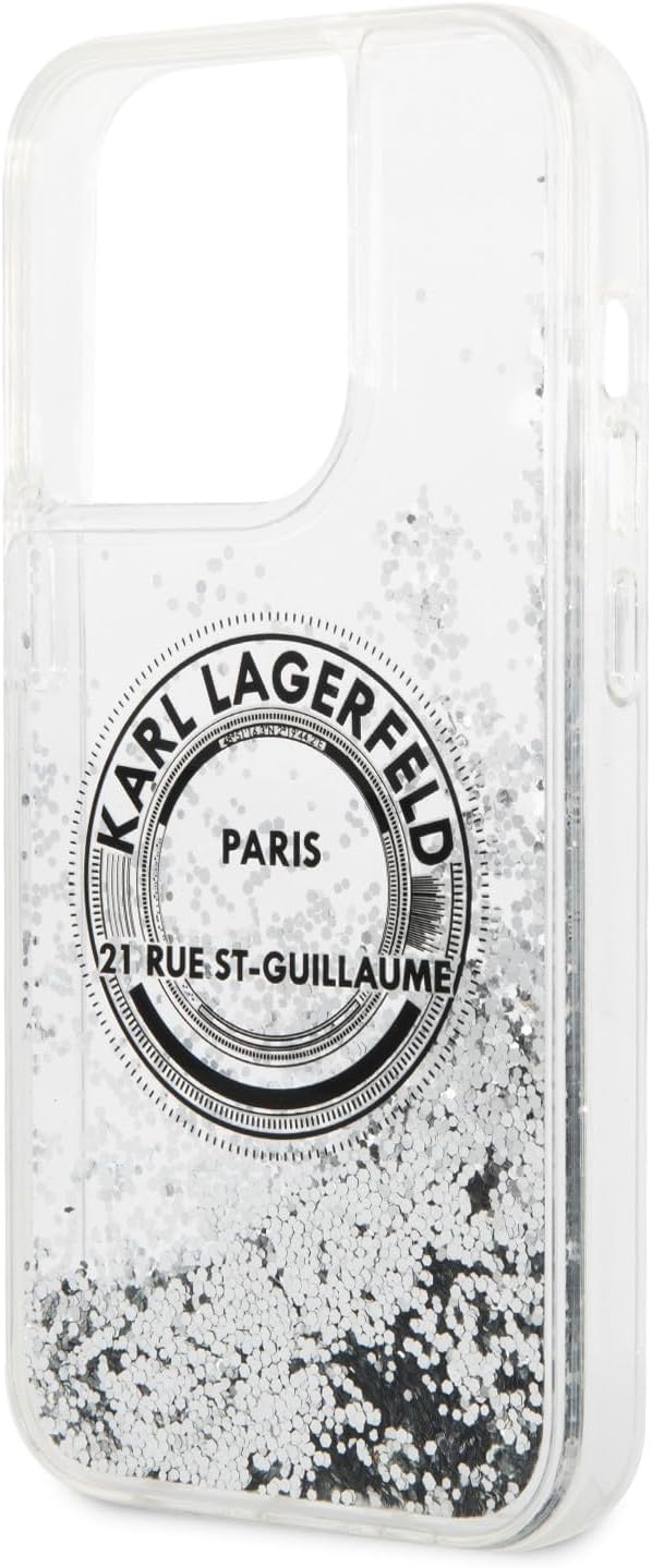 KARL LAGERFELD KLHCP14LLCRSGRS Hülle für iPhone 14 Pro 6,1" Silber hardcase Liqu