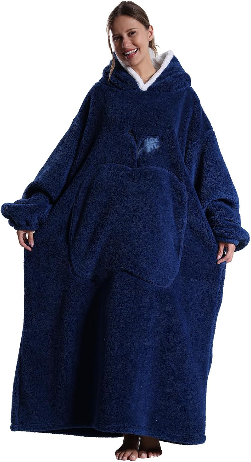 Verlängert Übergrosse Hoodie Decke,Decken Hoodie Damen mit Tasche und Kapuze,Superweiche und Warme K