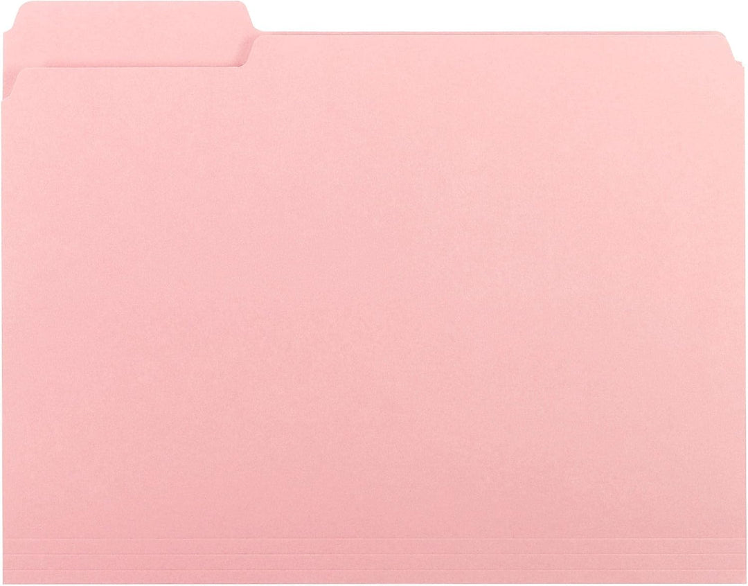 Smead 10263 Aktenordner, 1/3-Schnitt, BriefgröÃŸe, Pink, 100 Stück pro Box rose, rose