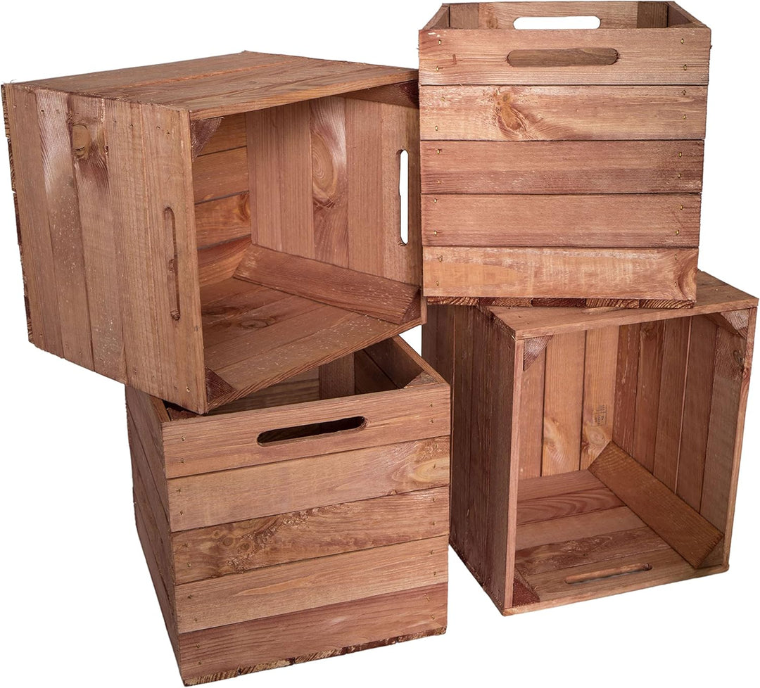 Holzkiste Aufbewahrungskiste Einschubkiste Schubladenbox Vintage Ocker passend für alle Kallaxregale