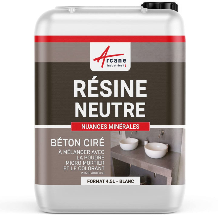 Arcane Industrie Kunstharz, neutral, für Beton, gewachst, Kunstharz 4.5 l Weiss, 4.5 l Weiss