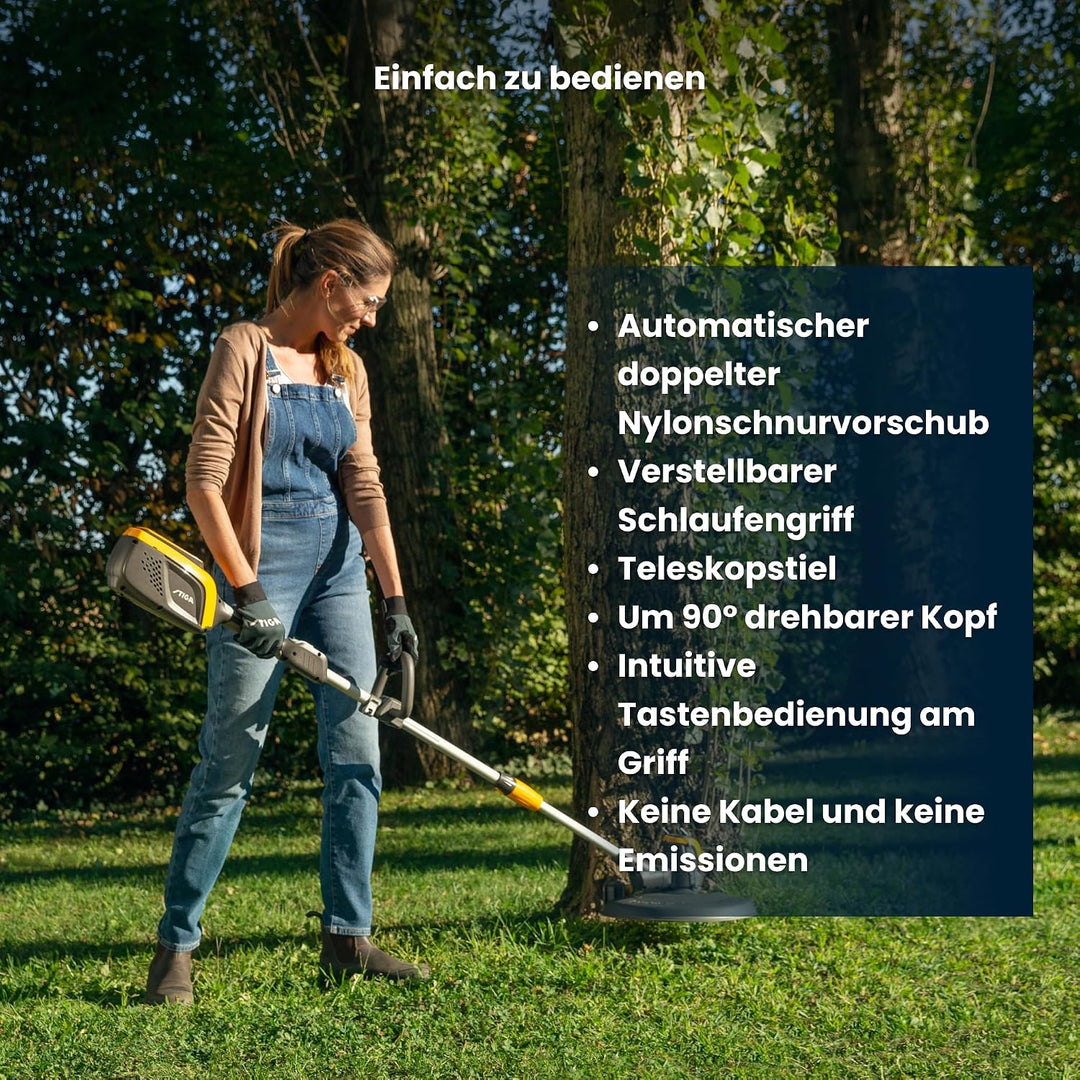 Stiga Akku Rasentrimmer GT 500e Kit, mit 48V (2Ah) ePower Akku und Ladegerät, 30cm Schnittbreite