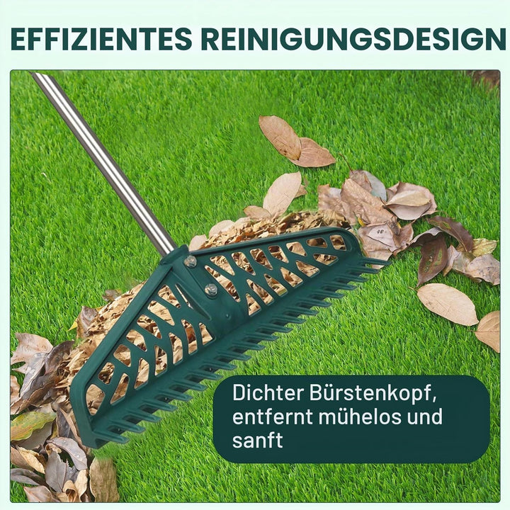 YEELOR Kunstrasenrechen Innovatives zweiseitiges Rechen, 152,4 cm Verstellbarer Griff für Kunstrasen