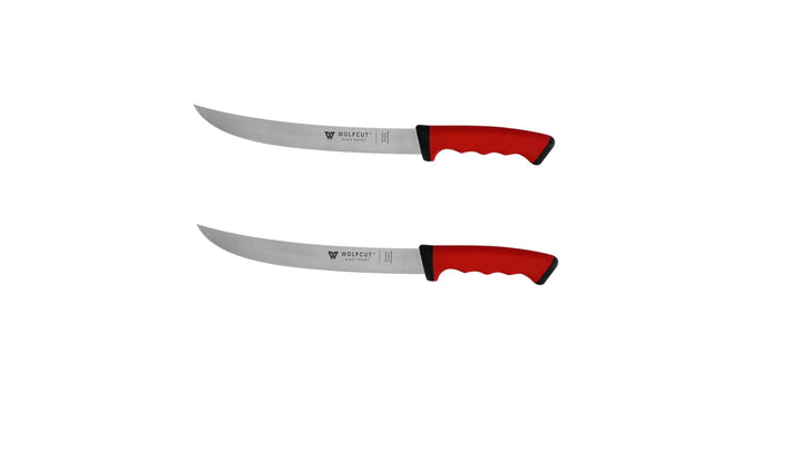 Wolfcut SoftGrip RED-Serie - Metzgermesser-Set 2-tlg. - Zerlegemesser 26 cm Klinge