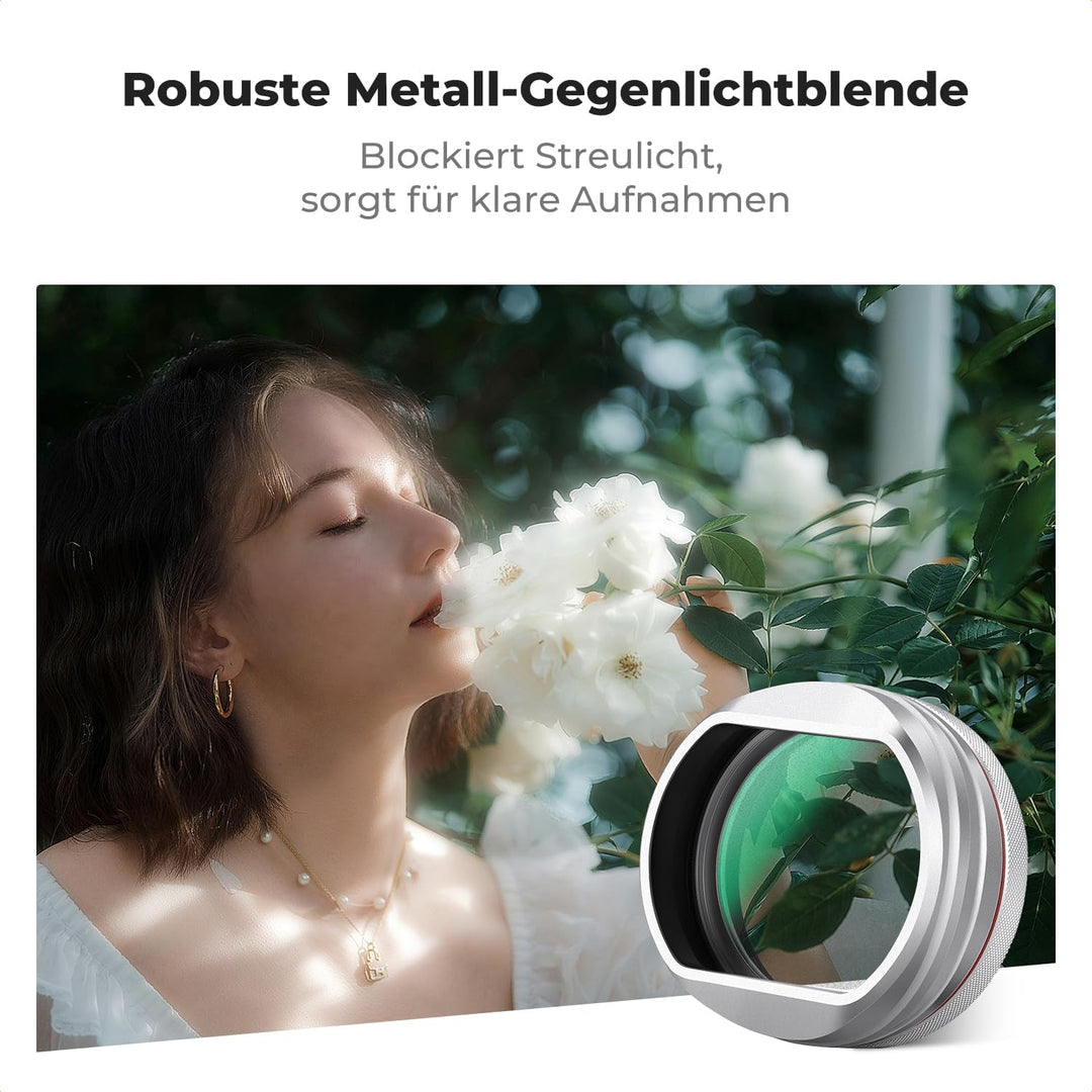 K&F CONCEPT Black Mist 1/4 Filter mit Gegenlichtblende,Objektivdeckel Kompatibel mit Fujifilm Kamera