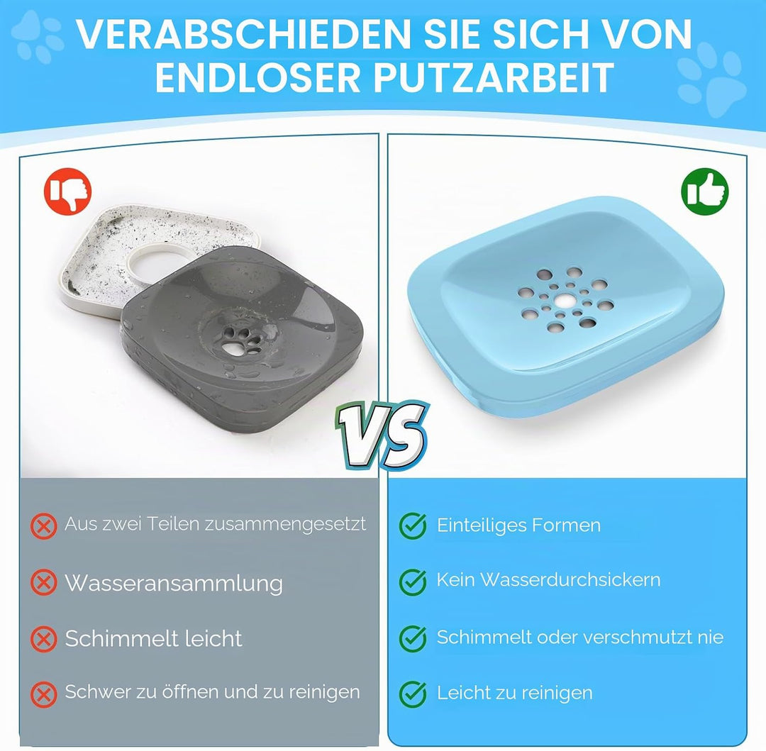 Heouvo 3L Hunde Wassernapf ohne Verschütten, Knapp 3 L (101 oz) Grosser Auslaufsicherer Hundenapf, A