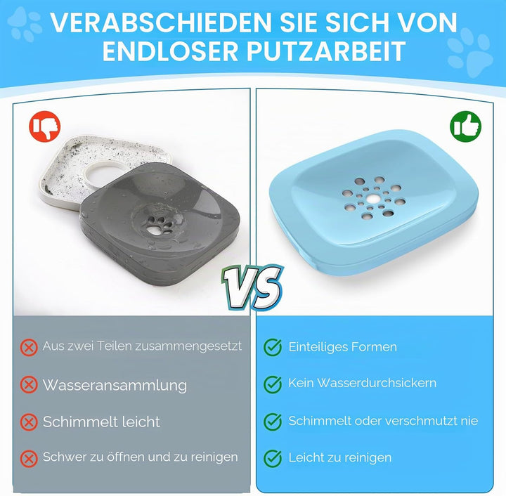 Heouvo 3L Hunde Wassernapf ohne Verschütten, Knapp 3 L (101 oz) Grosser Auslaufsicherer Hundenapf, A