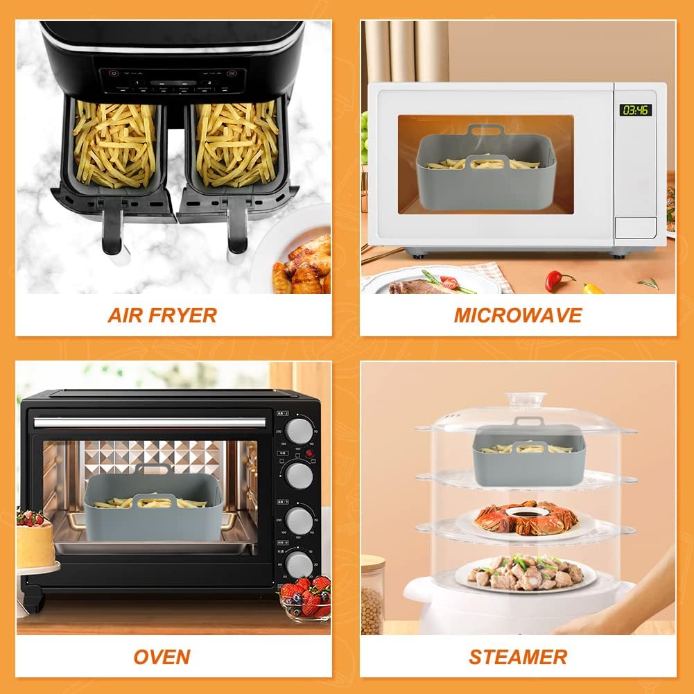 YQL Heissluftfritteuse Zubehör für Ninja AF300EU, 2PCS Airfryer Silikonform Wiederverwendbare, Air F