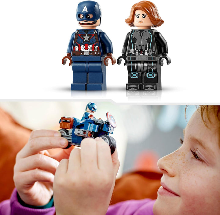 LEGO 76260 Marvel Captain America & Black Widow Motorräder, Avengers: Age of Ultron Set, Motorrad Sp