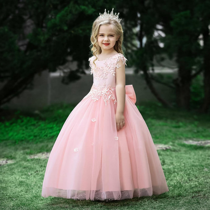 LOLANTA Festliches Kleid Mädchen, Prinzessin Kleider Mädchen Hochzeit Partykleid, Elegant Langes Abe