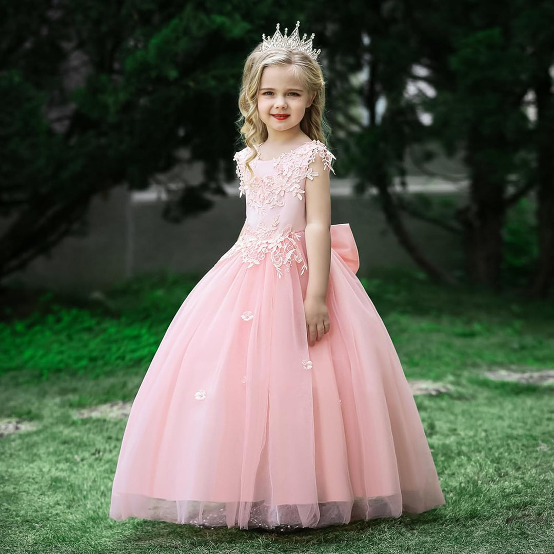 LOLANTA Festliches Kleid Mädchen, Prinzessin Kleider Mädchen Hochzeit Partykleid, Elegant Langes Abe
