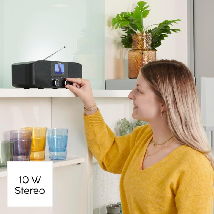 Hama WLAN Internetradio und DAB Radio DAB Plus Radio mit Bluetooth Küchenradio Internet Radio DAB+ D