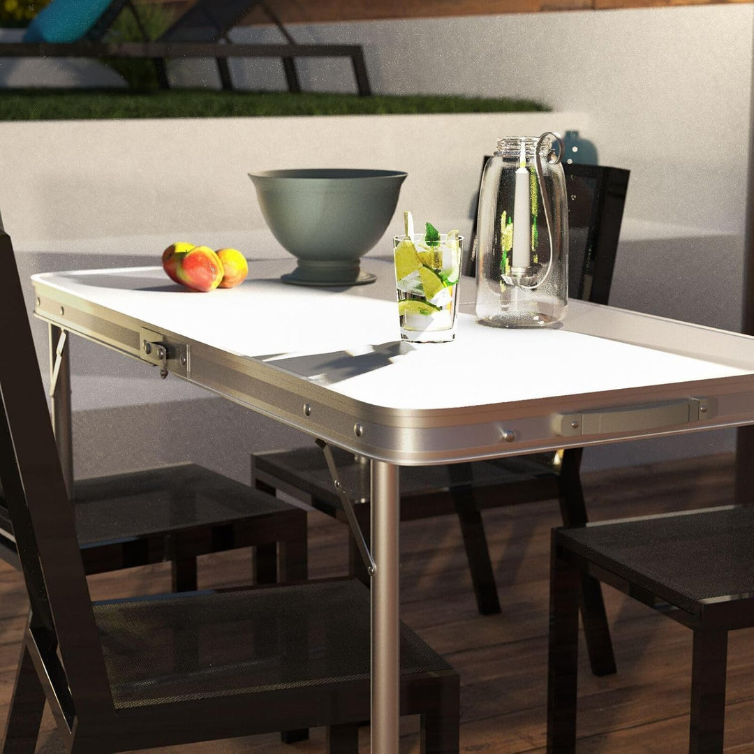 Klapptisch Campingtisch Klappbar Camping Tisch aus Alu, Campingtisch Faltbar Tragbar für Balkon/Gart
