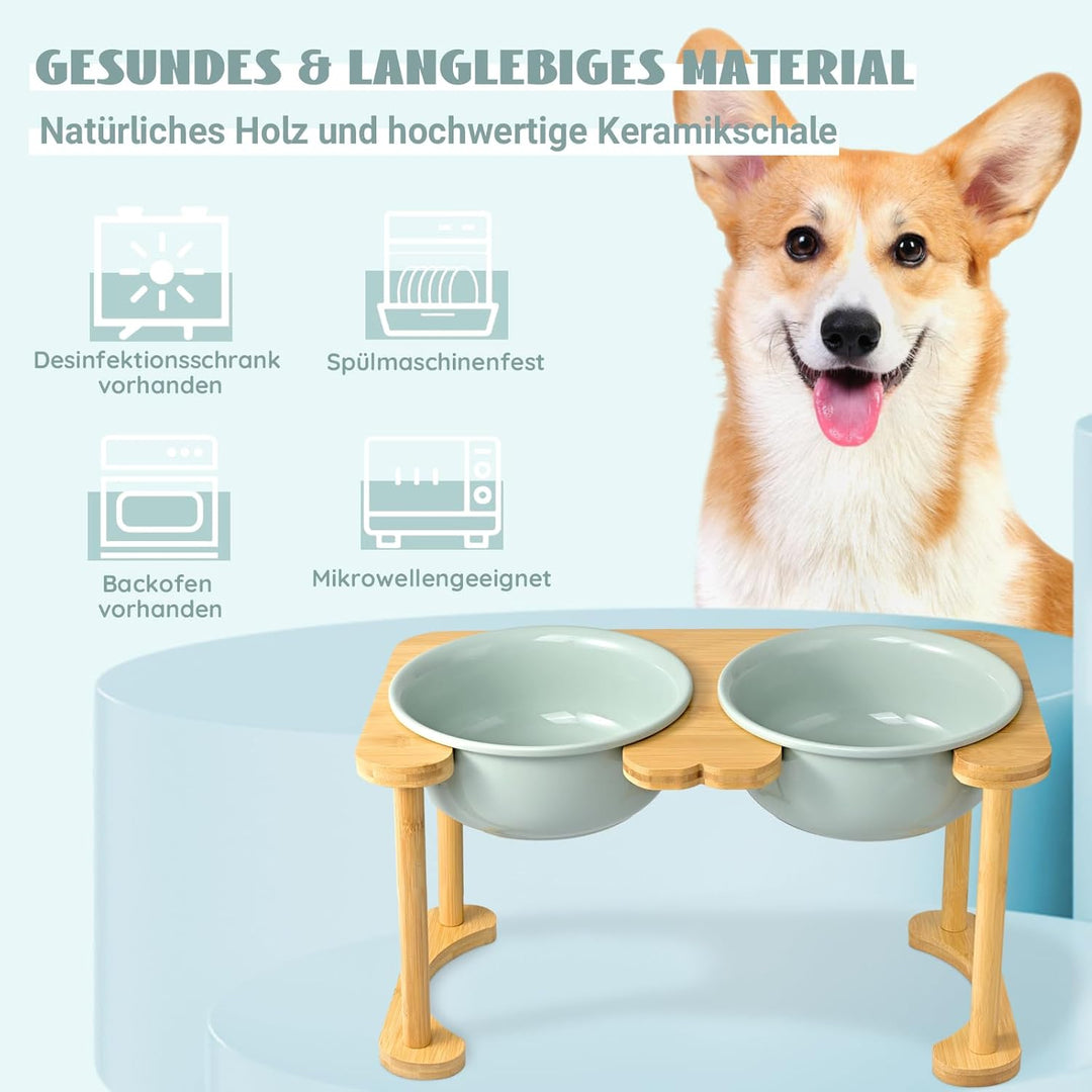 SPUNKYJUNKY Futterstation Hund Erhöht Hundenapf Keramik Erhöhter Futternapf für grosse Hunde (1600ml