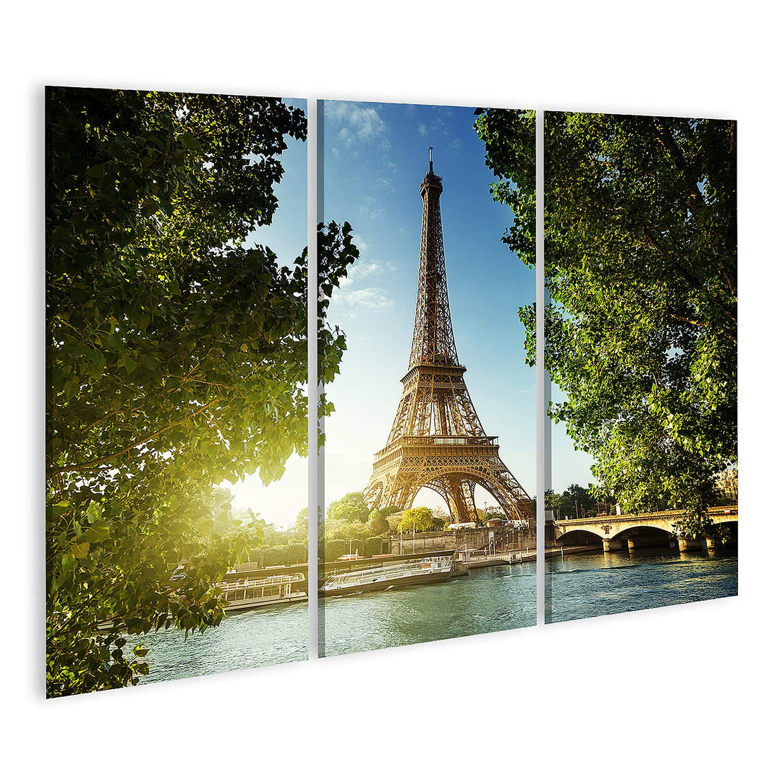 islandburner Bild auf Leinwand Eiffelturm Paris Frankreich Bilder Wandbilder Poster Leinwand 130x80c