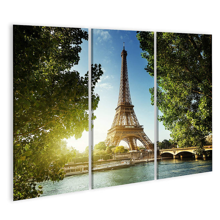islandburner Bild auf Leinwand Eiffelturm Paris Frankreich Bilder Wandbilder Poster Leinwand 130x80c