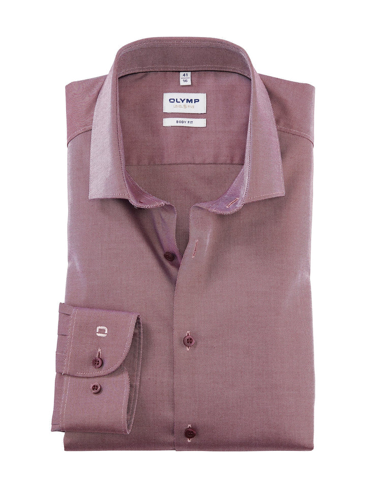 OLYMP Herren Oberhemd Langarm Level.Five.Body.fit,Twill,Body fit,Modern Kent 38 Chianti 38, 38 Chian