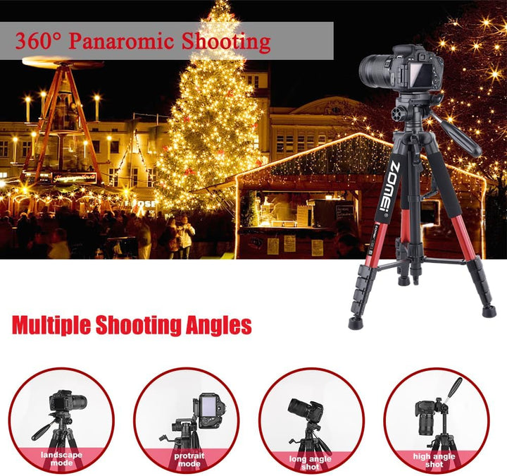 ZOMEi 188cm Stativ Heavy Duty Tall Tripod Stand, Professional Travel Video Tripod Kompatibel mit DSL