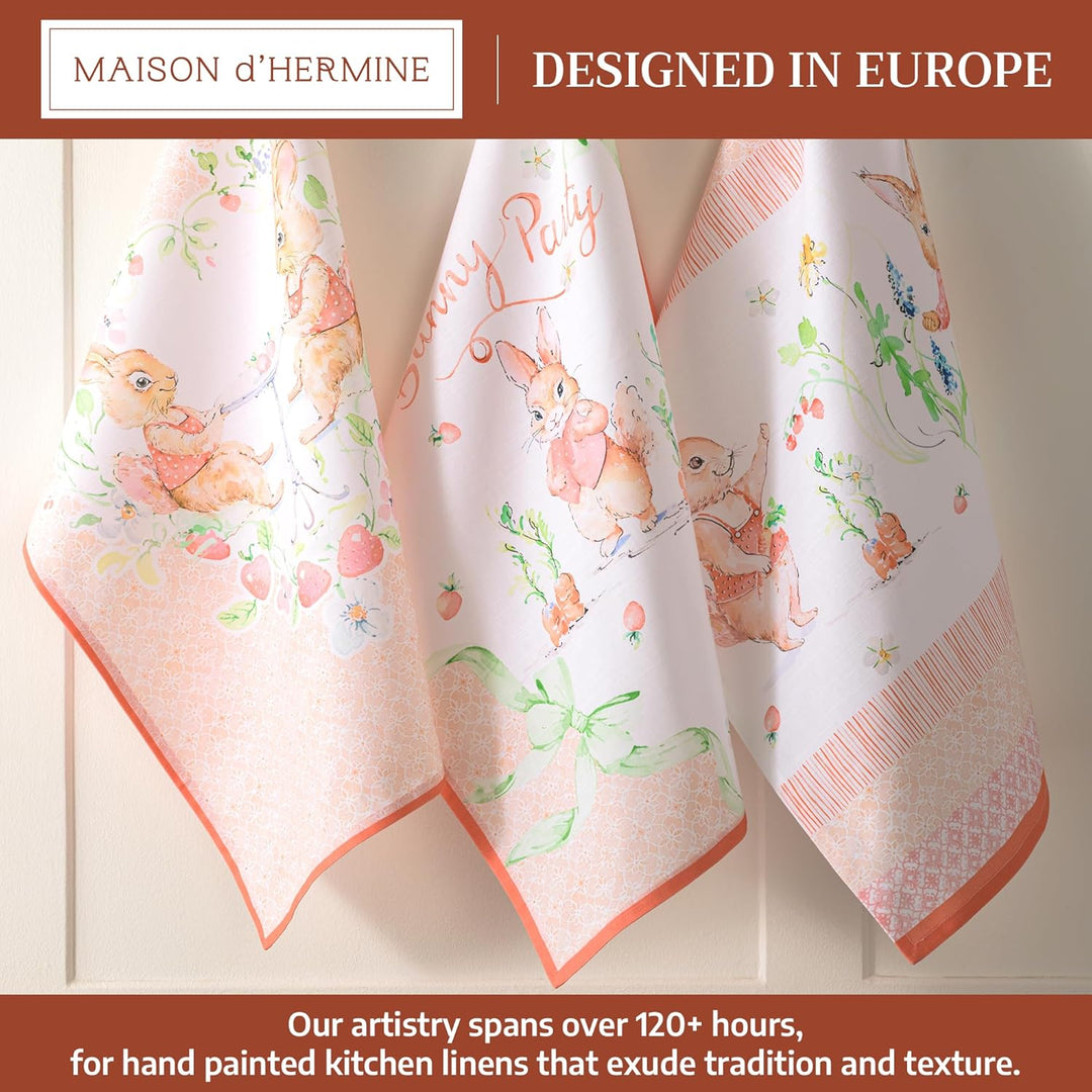 Maison d'Hermine Küchenhandtücher, 3er-Set, 100% Baumwolle, 70 x 50 cm, wiederverwendbar, saugfähig,