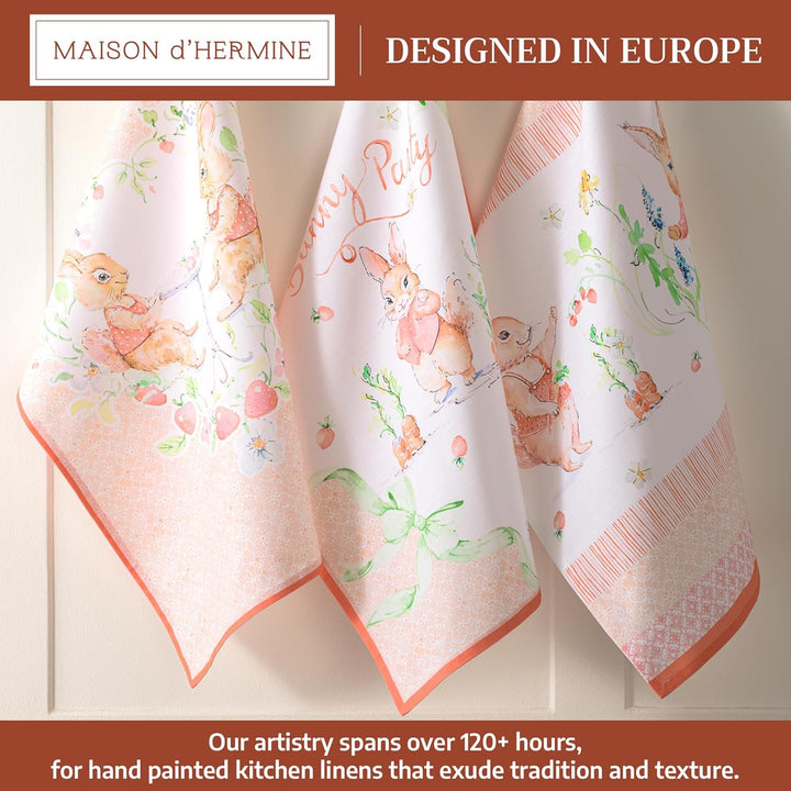 Maison d'Hermine Küchenhandtücher, 3er-Set, 100% Baumwolle, 70 x 50 cm, wiederverwendbar, saugfähig,