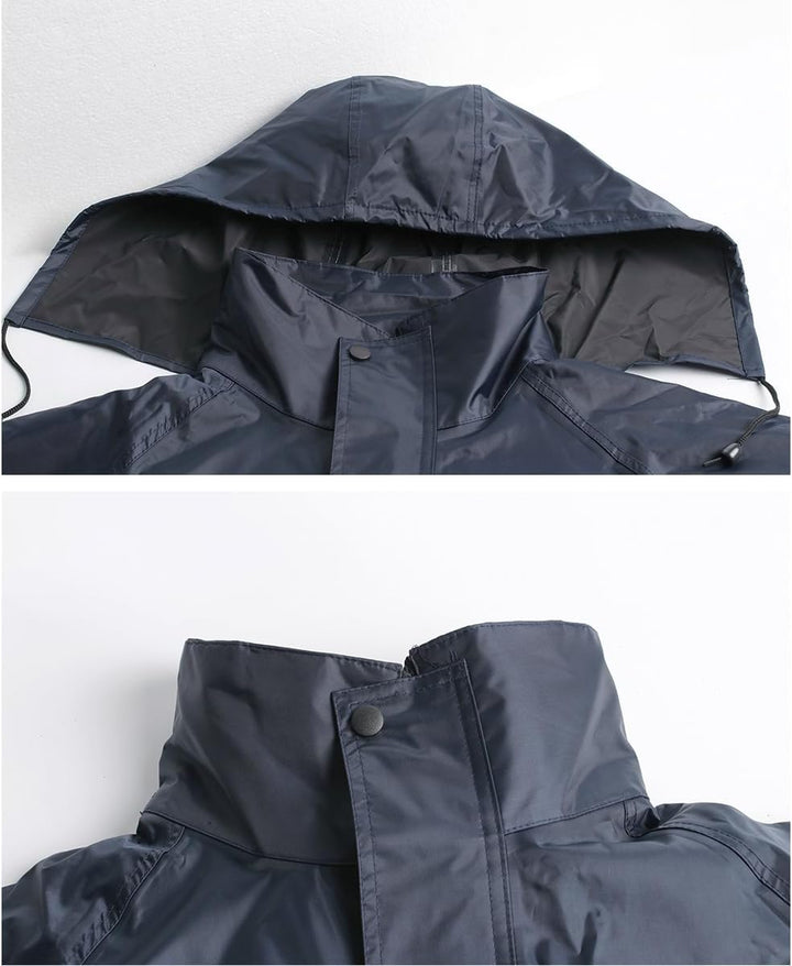 Oralidera Herren Regenanzug mit Kapuze Reflektierender Winddicht Regenjacke und Regenhose Wasserdich