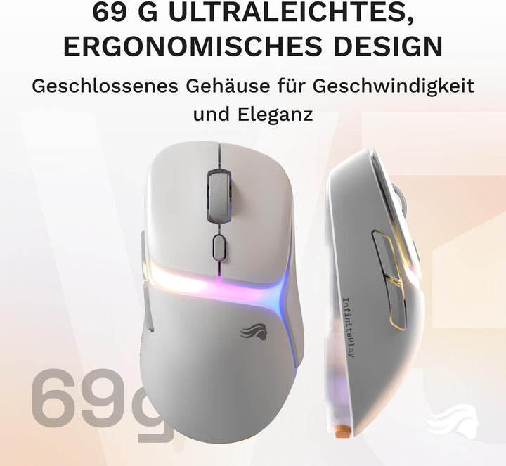 GLORIOUS Gaming – Model D3 Wireless-Gaming-Maus – Wechsel-Akku-System InfinitePlay, 8k Abfragerate,