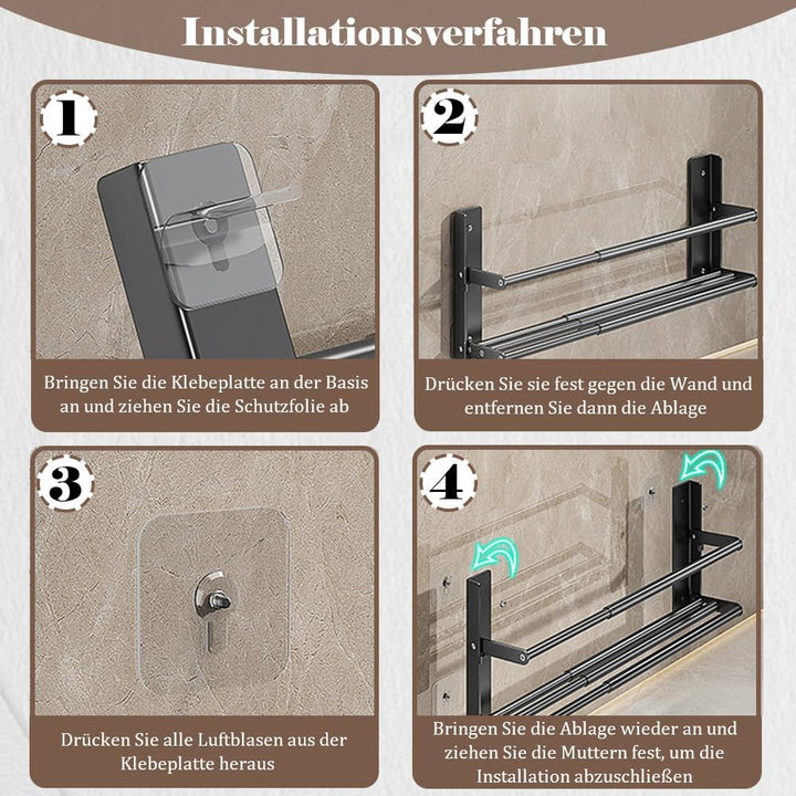 Schuhregal Wand, 2 Ebenen 37-67cm Ausziehbar Schuhablage, Faltbar Metall Schuhhalter Schmal Platzspa