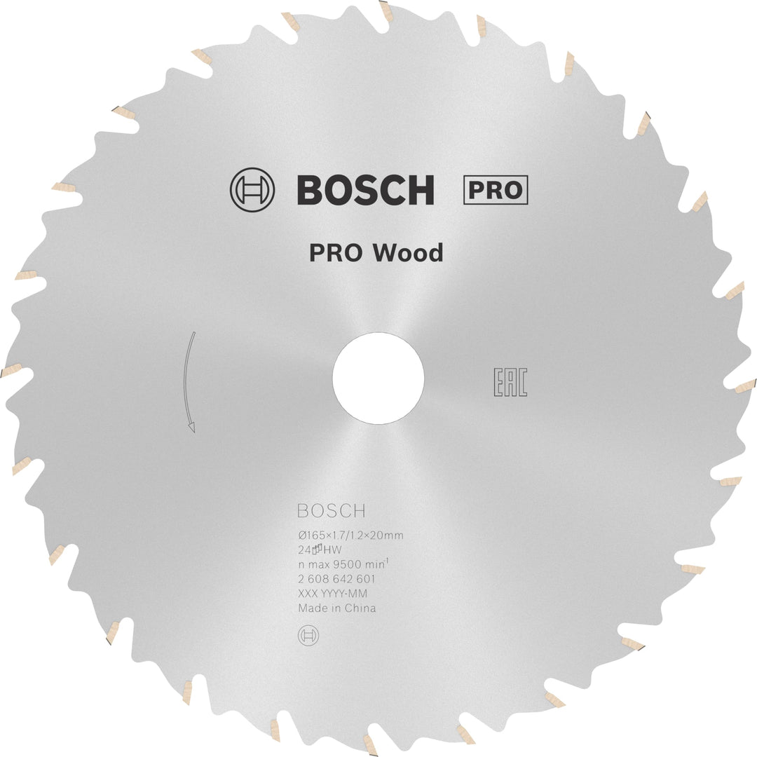 Bosch 1x PRO Wood Kreissägeblatt für Akku-Handkreissägen (für Weichholz, Hartholz, Ø mm, Professiona