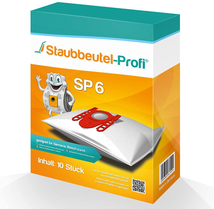 10 Staubsaugerbeutel SP6 kompatibel zu Swirl S67 Wolf 0960 von Staubbeutel-Profi® Geeig, für Swirl S