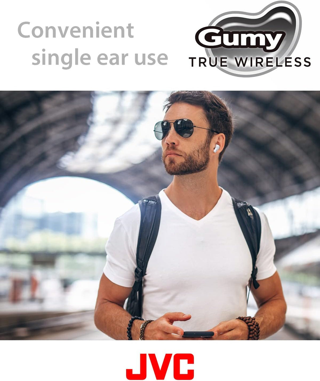 JVC HA-Z77T-B Gumy True Wireless Kopfhörer mit weichen Elastomer Ohrstöpseln, 3 Sound-Modi, Bluetoot