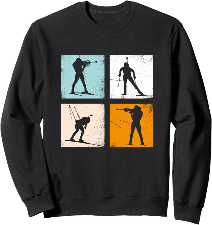 Retro Biathlon Wintersport Fans Herren Damen Kinder Sweatshirt